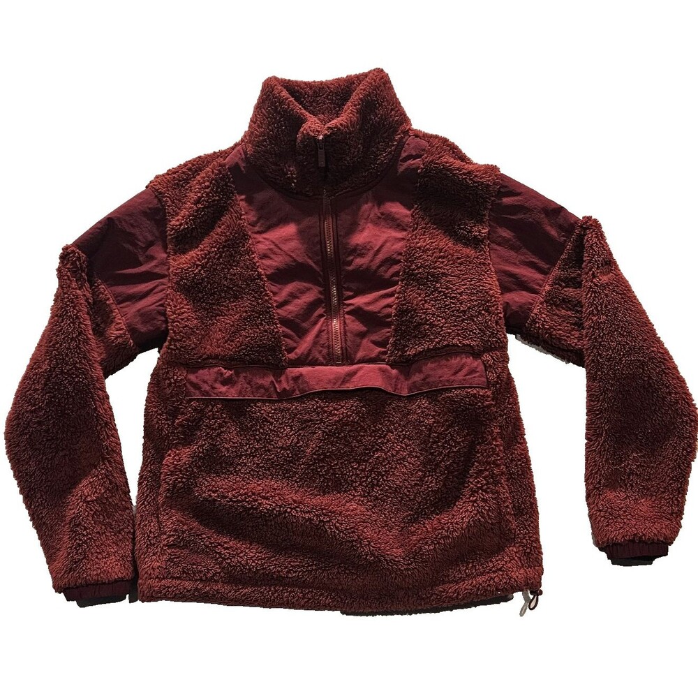 Victoria’s Secret PINK Teddy Sherpa Half Zip Pullover Hoodie Plum XS